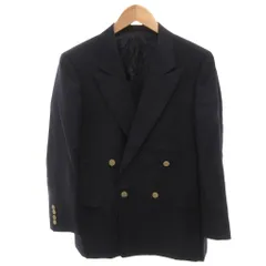 バーバリーズ Burberrys ヴィンテージ テーラードジャケット ブレザー 紺ブレ ダブル ウール サイドベンツ 銀ボタン 160AB3 紺 ネイビー  /YJ ■GY18
