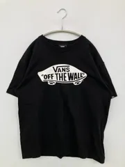 VANS バンズ Tシャツ/カットソー L ブラック 前面プリント ブランドロゴ ミドル丈 半袖 クルーネック(丸首)