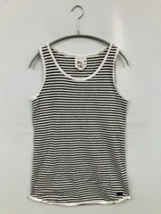 CUBE SUGAR キューブシュガー タンクトップ M ホワイト ボーダー柄 ワンポイント カップなし