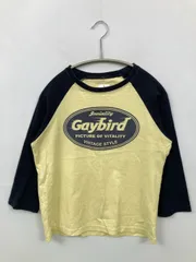 Tシャツ/カットソー M イエロー 前面プリント ショート丈 半端袖 クルーネック(丸首)