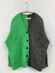 ZARA ザラ カーディガン/ボレロ M グリーン ニット 無地 ミドル丈 長袖
