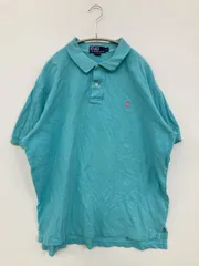 Polo by Ralph Lauren ポロバイラルフローレン ポロシャツ XL スカイブルー 無地 ワンポイント ブランドロゴ 半袖