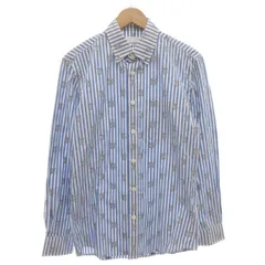 バーバリー BURBERRY BDシャツ S 白 ホワイト 水色 ライトブルー ボタンダウンカラー ストライプ 総柄 長袖 8029062 /FF