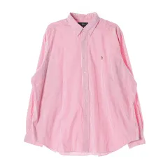 ポロラルフローレン ストライプ シャツ ピンク XXL