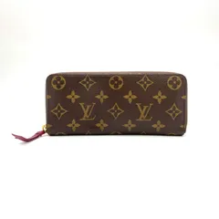 LOUIS VUITTON ポルトフォイユ クレマンス モノグラム モノグラム フューシャ レザー×PVC ピンクパープル×ブラウン ラウンドファスナー長財布 ゴールド M60742