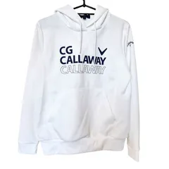 【一点物】Callaway キャロウェイ メンズトップス トレーナー パーカー ロゴ入り ホワイト ポリエステル100% Mサイズ J1