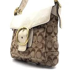 COACH y2k soho signature shoulder bag コーチ ソーホー シグネチャー柄 ブリーカー ジャガード ショルダーバッグ 型番12392 キャンバスレザー素材 ベージュホワイト