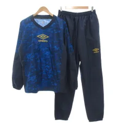 アンブロ UMBRO ジャージ セットアップ トップス O パンツ XO 青 ブルー 紺 ネイビー 黄色 Vネック 迷彩柄 長袖 /SX ■GY66