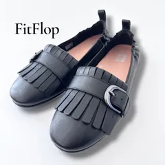 フィットフロップ FitFlop FRANKIE FRINGE フリンジ バレエシューズ ブラック 23cm UK4 US6 レザー フラット パンプス コンフォート 定価2万 レディース 美品 6M072