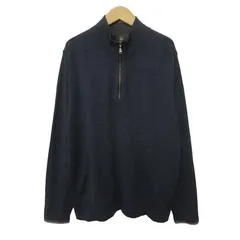 ジョセフアブード JOSEPH ABBOUD ニット セーター ハーフジップ ハイネック L 紺のサムネイル