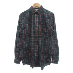 エルエルビーン L.L.BEAN シャツ ウール S グリーン マルチカラー チェック柄 長袖 ボタンダウン ECG001 /SX ■ECG001