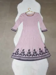 gallery visconti 日本 ピンク ニット フレア 7分 ONE PIECE