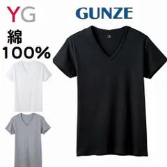 2枚組 ＹＧ Vネック Tシャツ 綿100％ 半袖シャツ V首 シャツ 無地 インナー 抗菌防臭 肌着 紳士 メンズ グンゼ YVP015