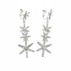 美品 ANNAN WEDDING ブライダルアクセサリー イヤリング スターモチーフ シルバーカラー /MG