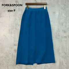 FORK&SPOON フォークアンドスプーン ブルー アーバンリサーチドアーズ URBAN RESEARCH DOORS スウェットスカート ロングスカート マキシ丈 スリット ウエストゴム バックポケット 綿100% sizeF ★ ■◆のサムネイル