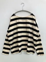 BAYFLOW ベイフロー Tシャツ/カットソー 2 ブラック ボーダー柄 ミドル丈 長袖 ボートネック