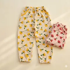 キッズ 春 秋 ワッフル ジョガーパンツ