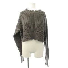 スライ SLY 23AW ニット セーター ショート丈 F グレー ダメージ加工 /JP