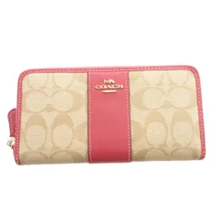コーチ COACH 長財布 ウォレット 小銭入れあり シグネチャー PVC レザー ベージュ ピンク F54630 /FF ■GY18