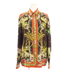 エミリオプッチ EMILIO PUCCI シルクツイルブラウス シャツ 長袖 総柄 I38 茶 オレンジ /KHのサムネイル