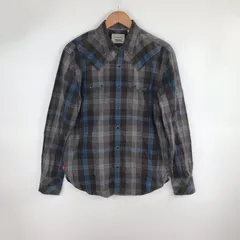 Levi's ウエスタンシャツ メンズ L グレー×チェック 3371202604010008