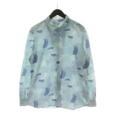 ランバンオンブルー LANVIN en Bleu シャツ 52 青 ブルー 総柄 レギュラーカラー 長袖 /PP ■GY99のサムネイル