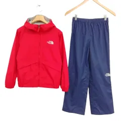 ザノースフェイス THE NORTH FACE NPJ12112 レインテックスユリイカ セットアップ ジュニア キッズ 140 レッド ネイビー