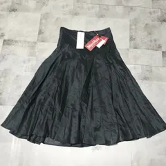 【未使用品】Max Mara STUDIO ラミー 綿 フリル ロングスカート サイズ42 XL相当 ブラック 黒色 フレア 赤タグ