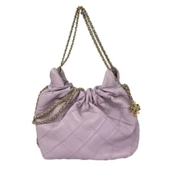 TORY BURCH(トリーバーチ) ショルダーバッグ フレミング ミニドローストリングバッグ ピンク チェーンショルダー レザー