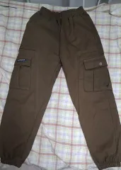 キッズ ダウンパール カーキ カーゴ ジョガー 起毛 パンツ 新品