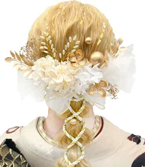 【人気商品】A2701 専用ケース付き 手作り 組 金箔シート 造花 和装 かすみ草 結婚式 袴 浴衣 七五三 卒業式 着物 振袖 水引 ゴールド ヘアアクセサリー 白 赤 網型シム 和玉 造花飾り ダリア ドライフラワー 髪飾り 成人式 8色展開