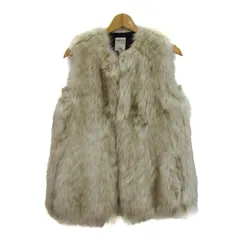 ザラ フェイクファーベスト ジャケット アウター レディース USA Sサイズ ベージュ ZARA 【中古】