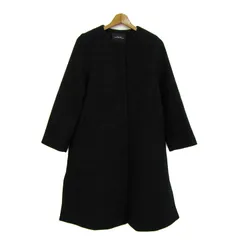 ユナイテッドアローズ ノーカラーコート ウール混 グリーンレーベル アウター 黒 レディース 36サイズ ブラック UNITED ARROWS 【中古】