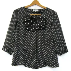 ソニアリキエル ブラウス シャツ 七分袖 ドット柄 リボン トップス レディース 38サイズ ブラック×ホワイト Sonia Rykiel 【中古】のサムネイル