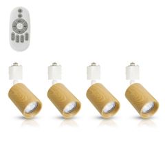 新品 Mto-yama 射燈 可調光 軌道燈 可調色 軌道燈 軌道燈 軌道燈 遙控 亮度高 節能 一體式燈具 壽命長 時尚 可調角度 附LED燈泡 軌道燈 間接照明 軌道燈照明 7W (4件組 自然光