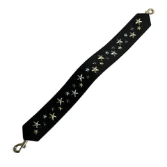 JIMMY CHOO(ジミーチュウ) ショルダーストラップ - 黒×ゴールド×シルバー スタッズ レザーのサムネイル