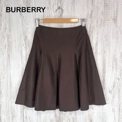 BURBERRY LONDON バーバリーロンドン ホース ロゴ刺繍 膝丈 フレアスカート ブラウン レディース