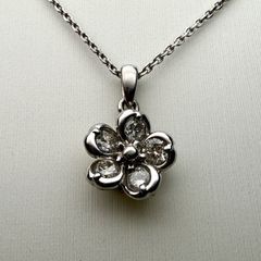 ダイヤ Pt ダイヤモンド 0.35ct 梅爪 梅 ペンダントトップ 梅留 