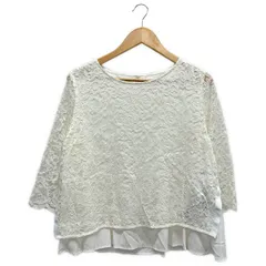 ru レースレイヤーブラウス  ホワイト 5L
