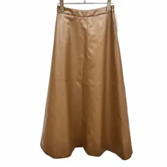 【新品/訳アリ】[印象NB] MARJOUR スカート レディース M ブラウン ポリウレタン×ビスコースレーヨン ウエストゴム サイドファスナー Aライン ロング 裏地付き 無地のサムネイル