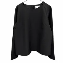 【新品/訳アリ】OPAQUE.CLIP プルオーバー トップス 背中ファスナー 無地 長袖 ポリエステル×ポリウレタン L (40) ブラック レディース