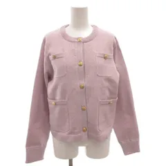 ジャスグリッティー JUSGLITTY タグ付き 24SS 鹿沼さん コラボ キラキラニットジャケット カーディガン 金ボタン ラメ 2 ピンク /FF