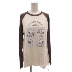 ジェラートピケ gelato pique タグ付き 25AW PEANUTS オリジナルアート ワンポイントロンT ラグラン 長袖 F 白 ホワイト 茶 ブラウン /FF