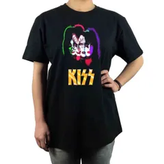 オリジナル Tシャツ KISS メンバー 70年代 80年代 ハードロック バンド カラフル ネオン Tシャツ S M L XL タイト ジャスト 大きい ビッグ オーバーサイズ メンズ レディース ユニセックス ピンククリーム