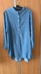 ロング デニム シャツ デニムワンピース マタニティ服 授乳服