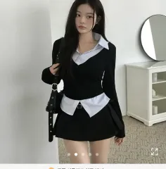 シャツカラー一体型長袖Tシャツ