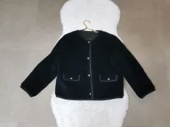 ブラック 天然 ウール ゴールド ボタン ジャケット 66 77