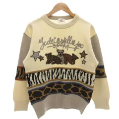 カステルバジャック CASTELBAJAC Jean charles de SPORTS セーター ニット 長袖 プルオーバー ウール 刺繍 1 ベージュ グレー /GV