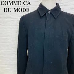 COMME CA DU MODE MEN ロングコート ステンカラー 黒 ブラック ウール【041】