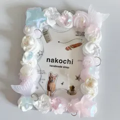 水色×ピンク　ホイップデコ　トレカケースデコ